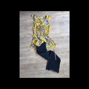 Yellow Wrap Blouse